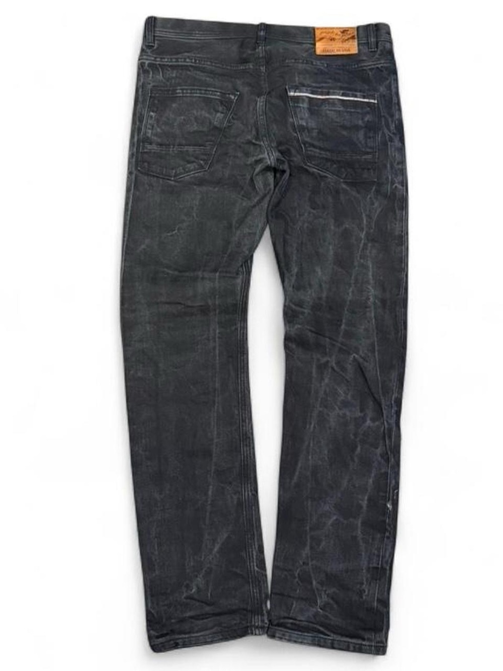 People for Peace Black Faded Selvedge Straight Jeans Made in USA